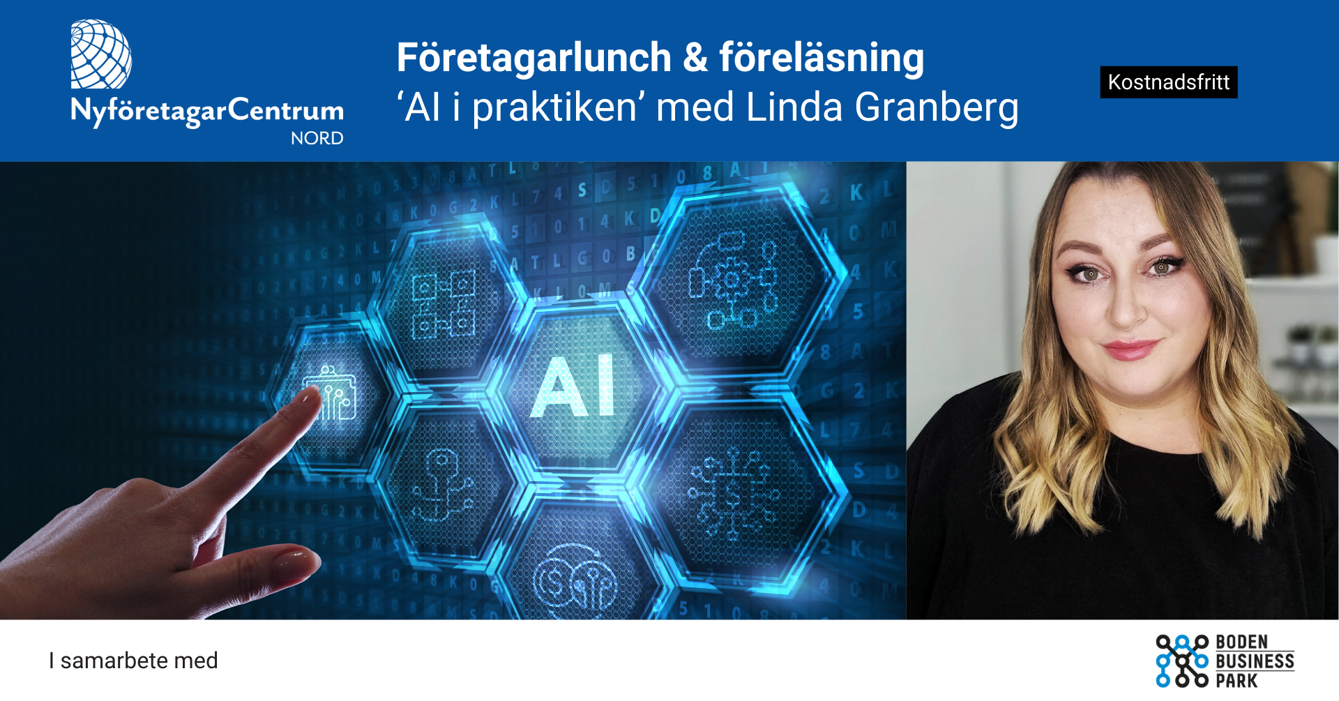 Foretagarlunch forelasning ‘AI i praktiken med Linda Granberg